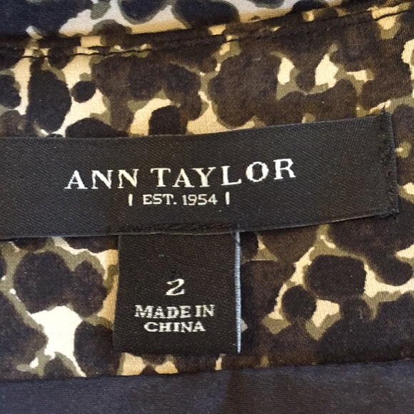 Ann Taylor Skirt Black Tan A Line Size 2 - Picture 3 of 4